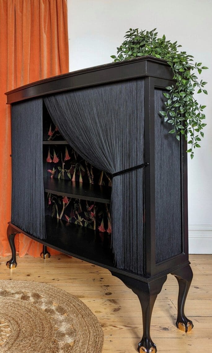 Angel black fringed cabinet