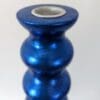 Top view of metallic blue handcrafted candlestick