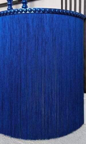 Long blue silky fringing