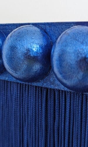 Blue silver leaf gilded bobbin detail