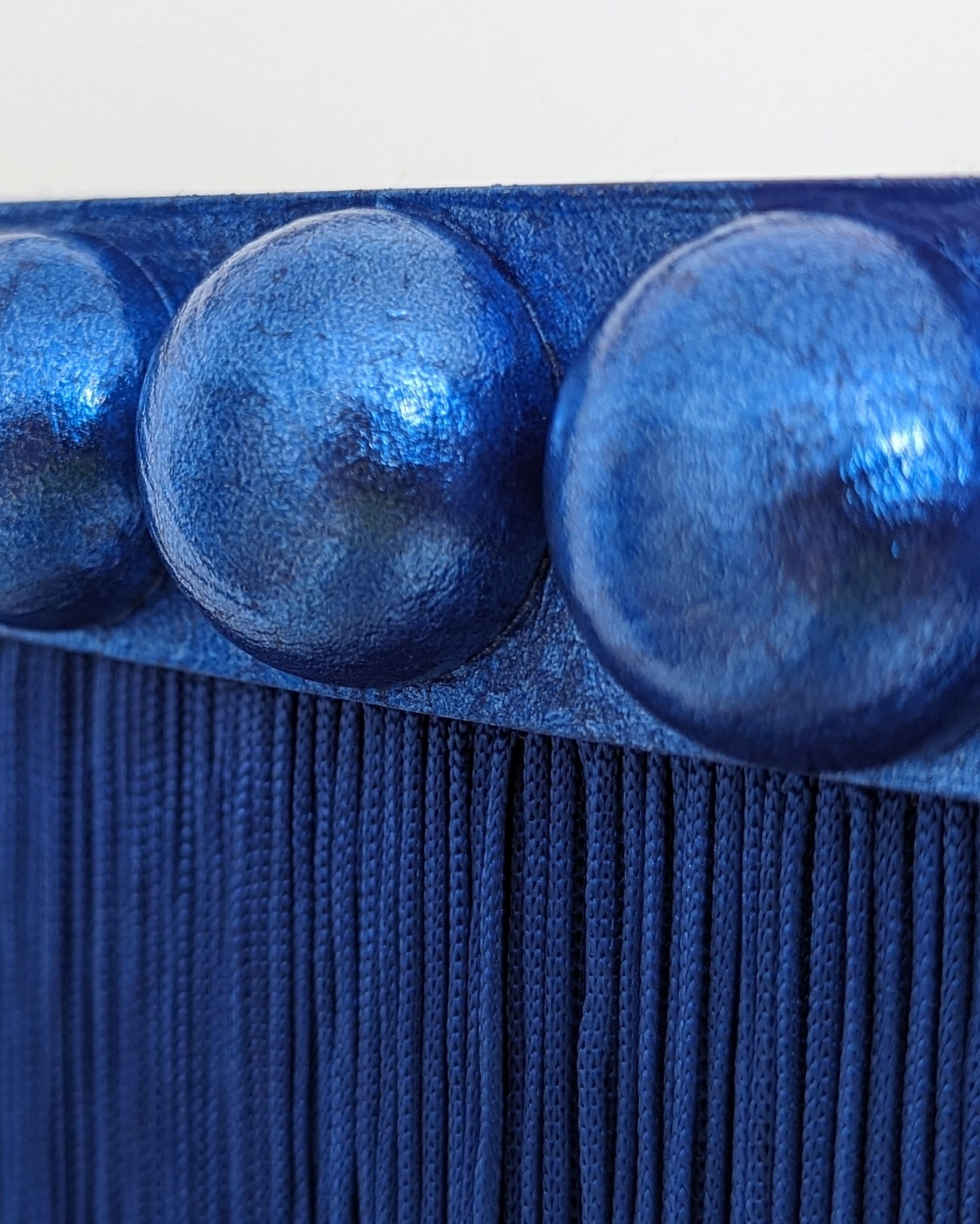 Blue silver leaf gilded bobbin detail