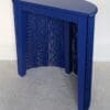 Blue console table with fringing