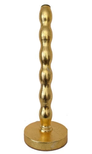 Artisan candlestick gilded in genuine gold dyed silver leaf