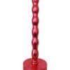 Artisan candlestick gilded in genuine red dyed silver leaf