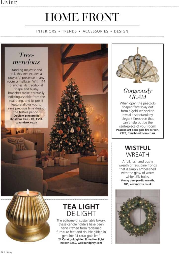 Living Magazine December 2024 interiors trends Christmas 2024