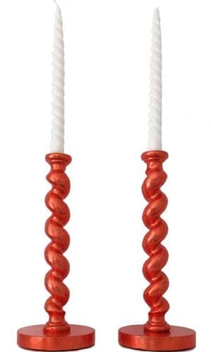 Orange barleytwist candlesticks cutout