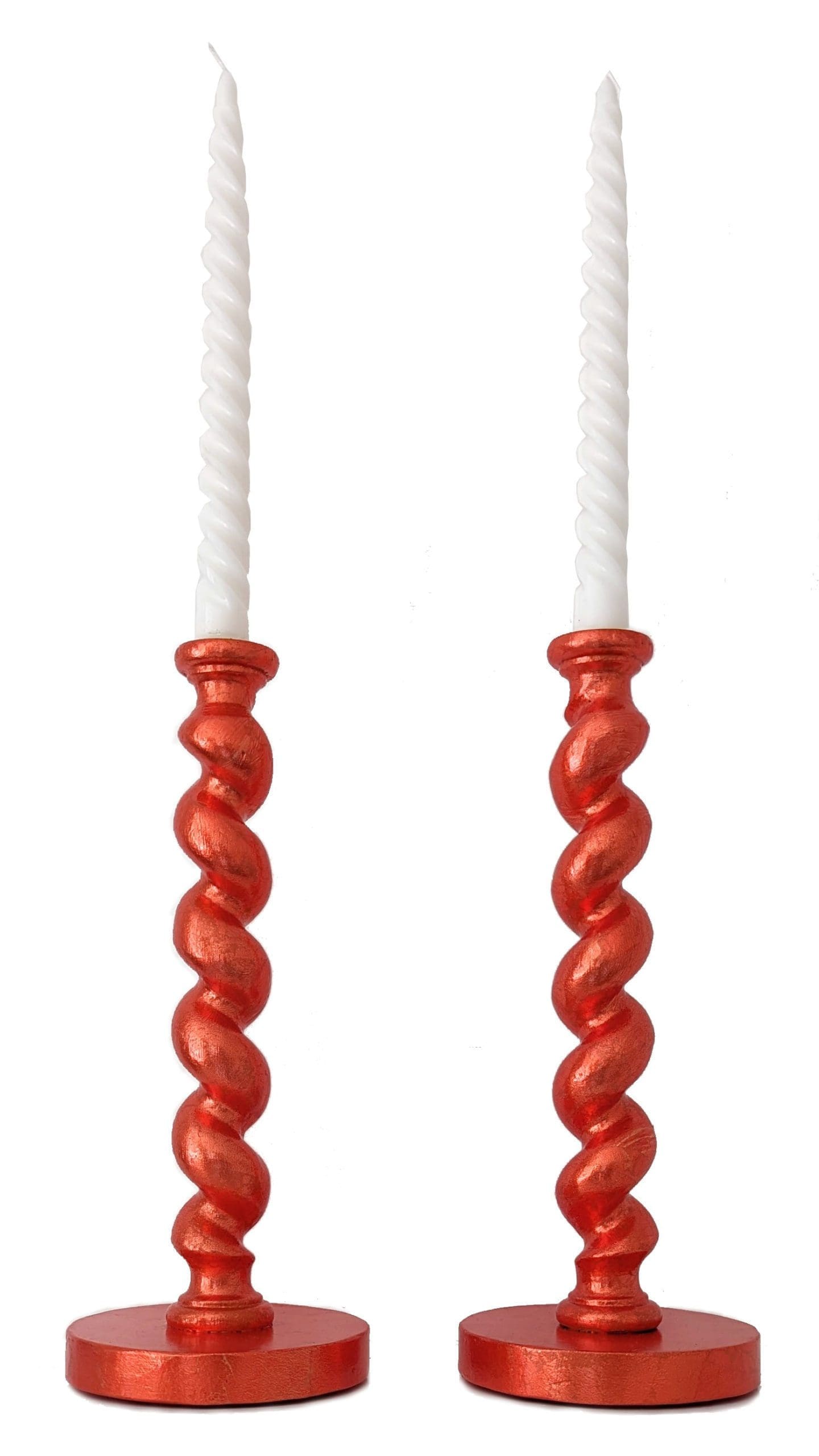 Orange barleytwist candlesticks cutout