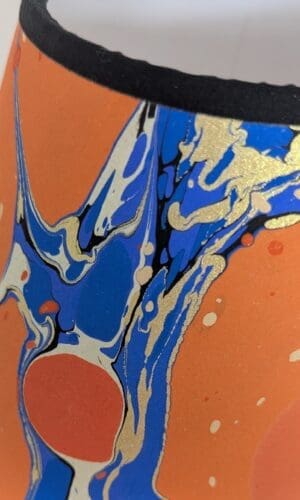 orange & blue marbled lampshade top detail