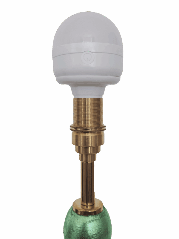 Magnetically attached rechargeable bulb for cordless green table lamp