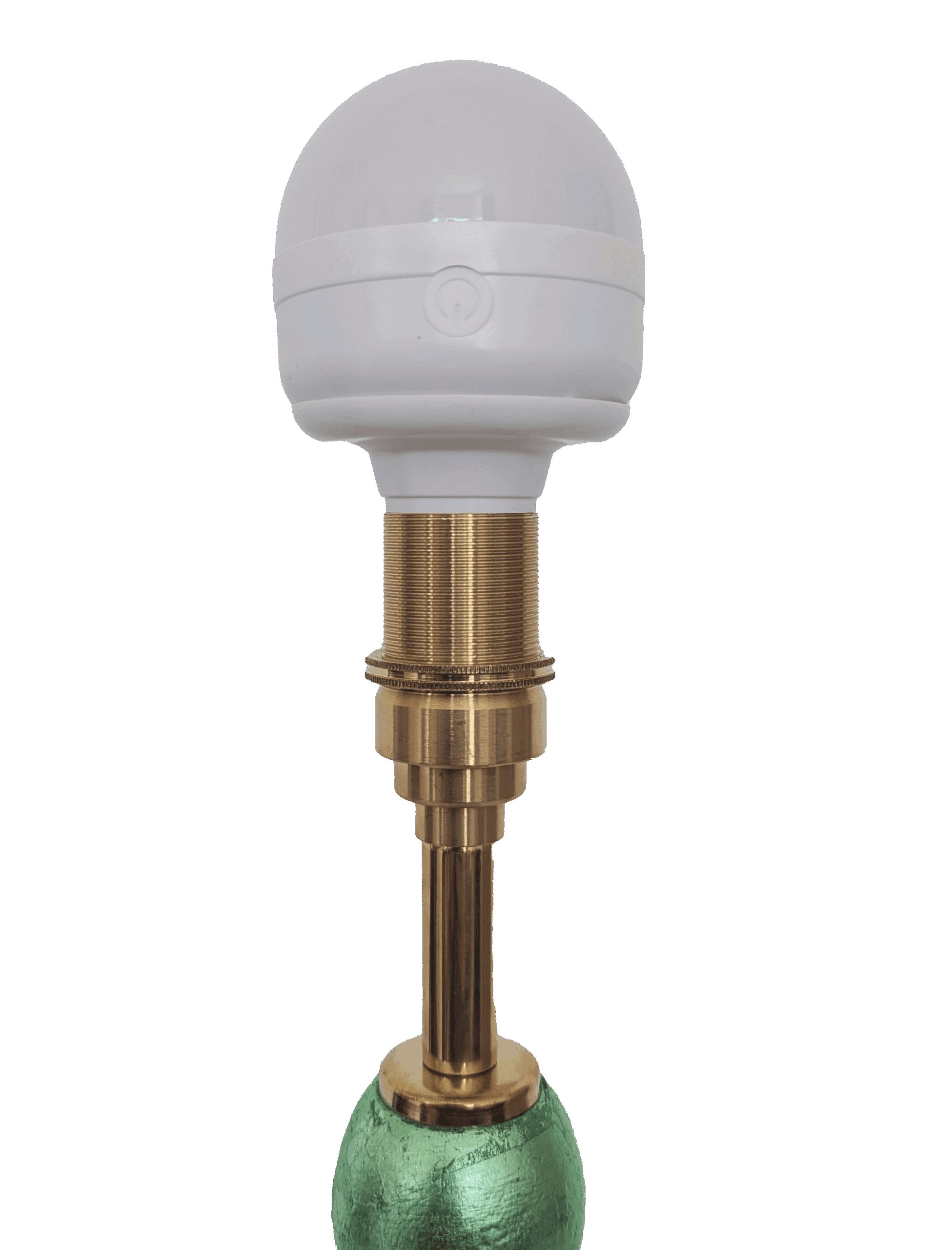 Magnetically attached rechargeable bulb for cordless green table lamp