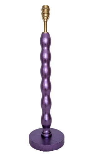 purple cordless lamp made from reclaimed wavy bobbin chair leg and gilded in genuine purple dyded silver leaf