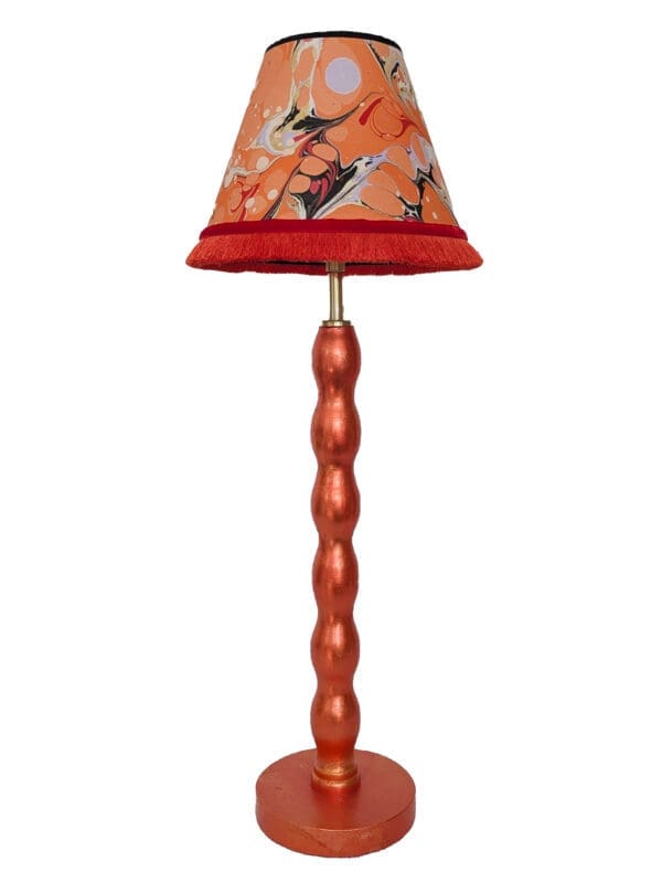 Orange Cordless Lamp Base | Silver Leaf
