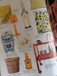 The English Garden Magazine open to the shopping section featuring the vintage drinks trolley Clementine, showcasing curated home decor items.