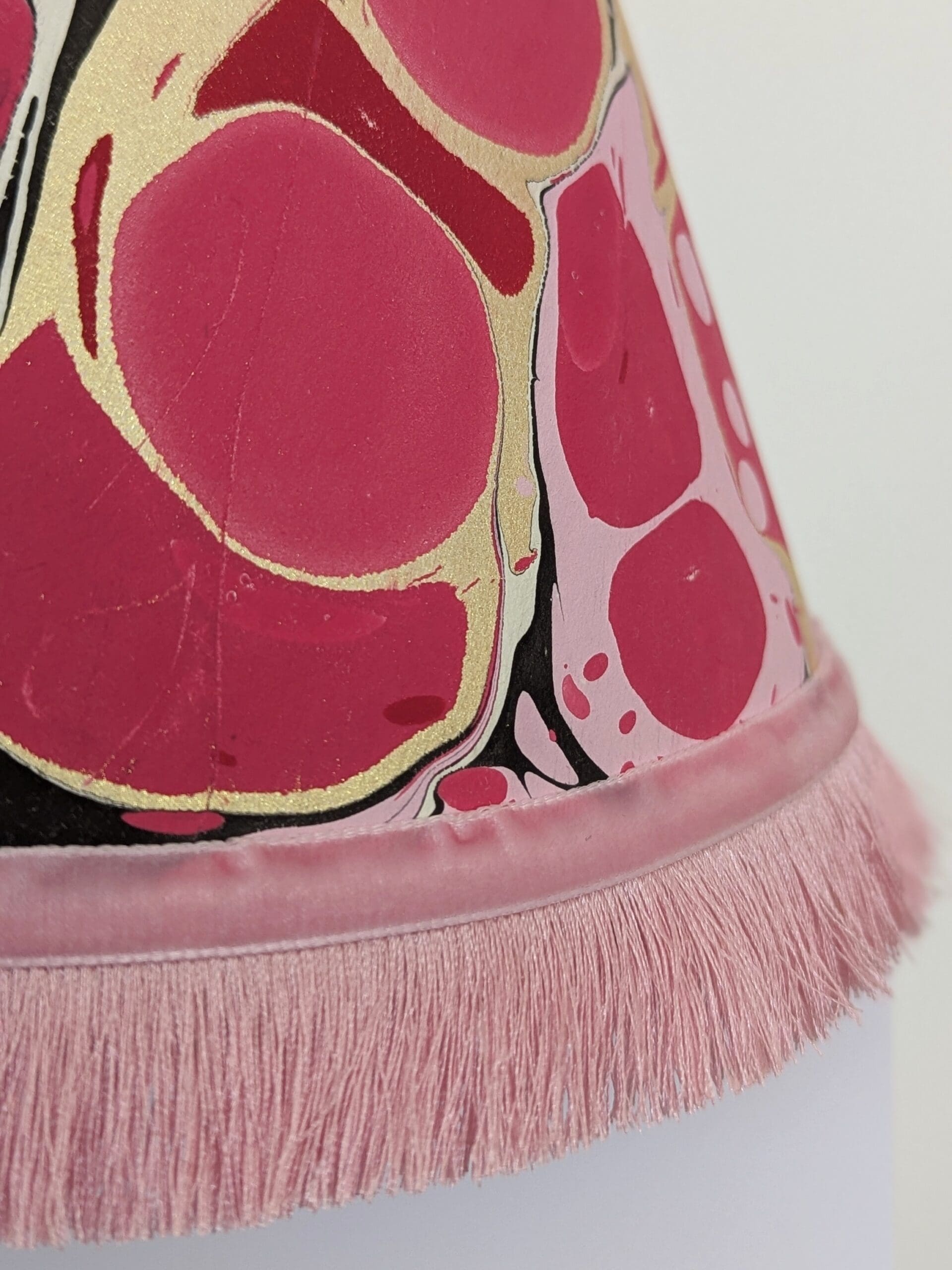 Handmade Pink Marbled Lampshade | Raspberry Ripple - Image 2