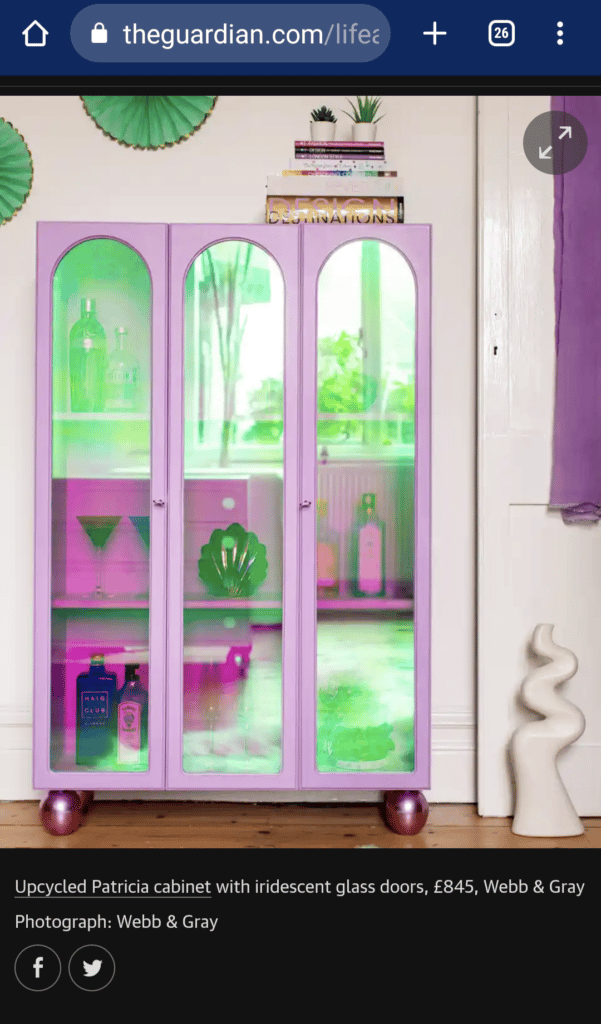Pink drinks cabinet