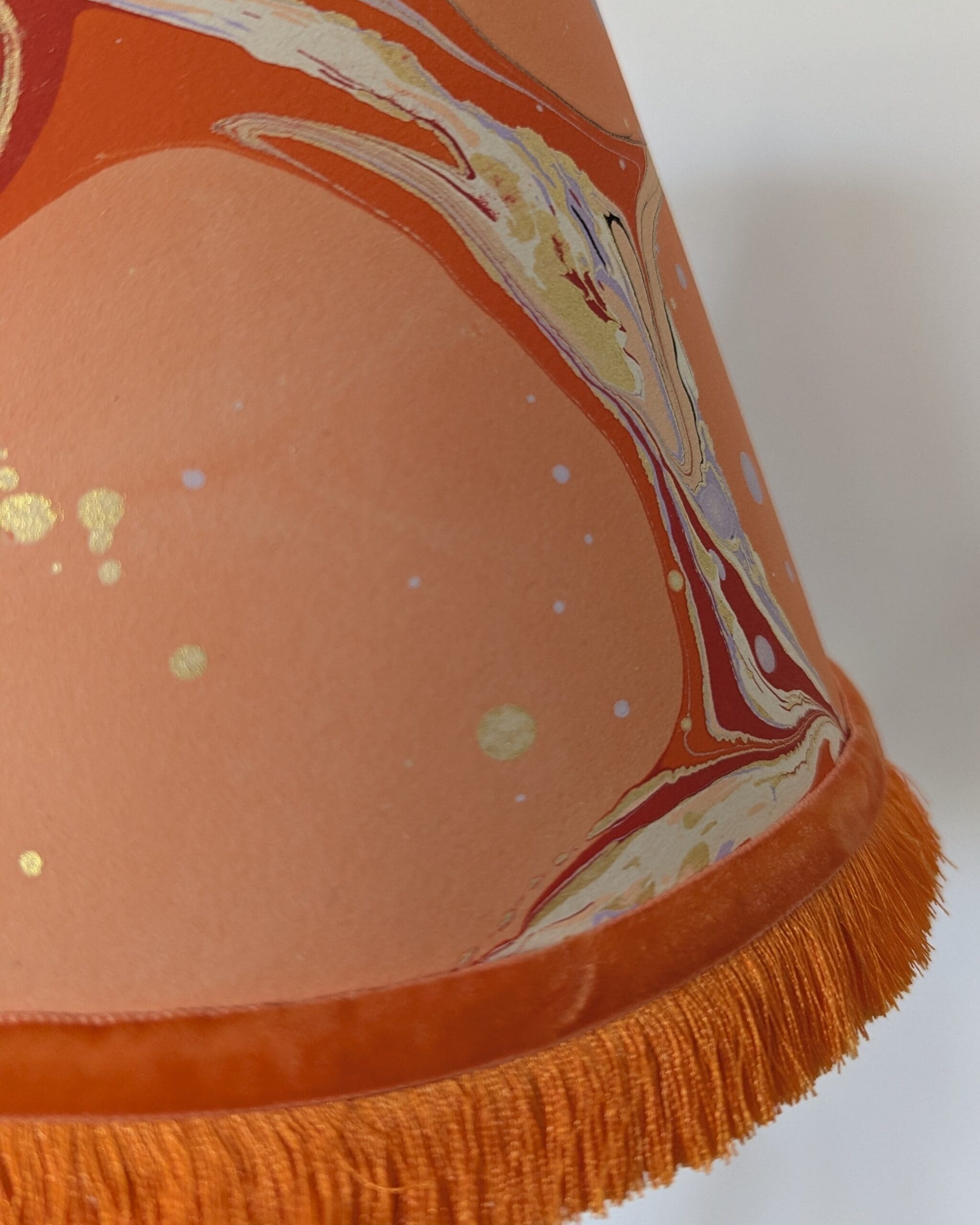 Handmade Peach Marbled Lampshade | Apricot Flame - Image 3