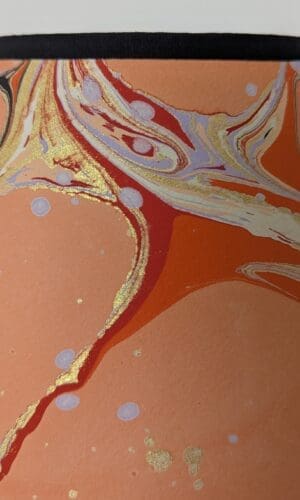 peach marbled lampshade close up detail