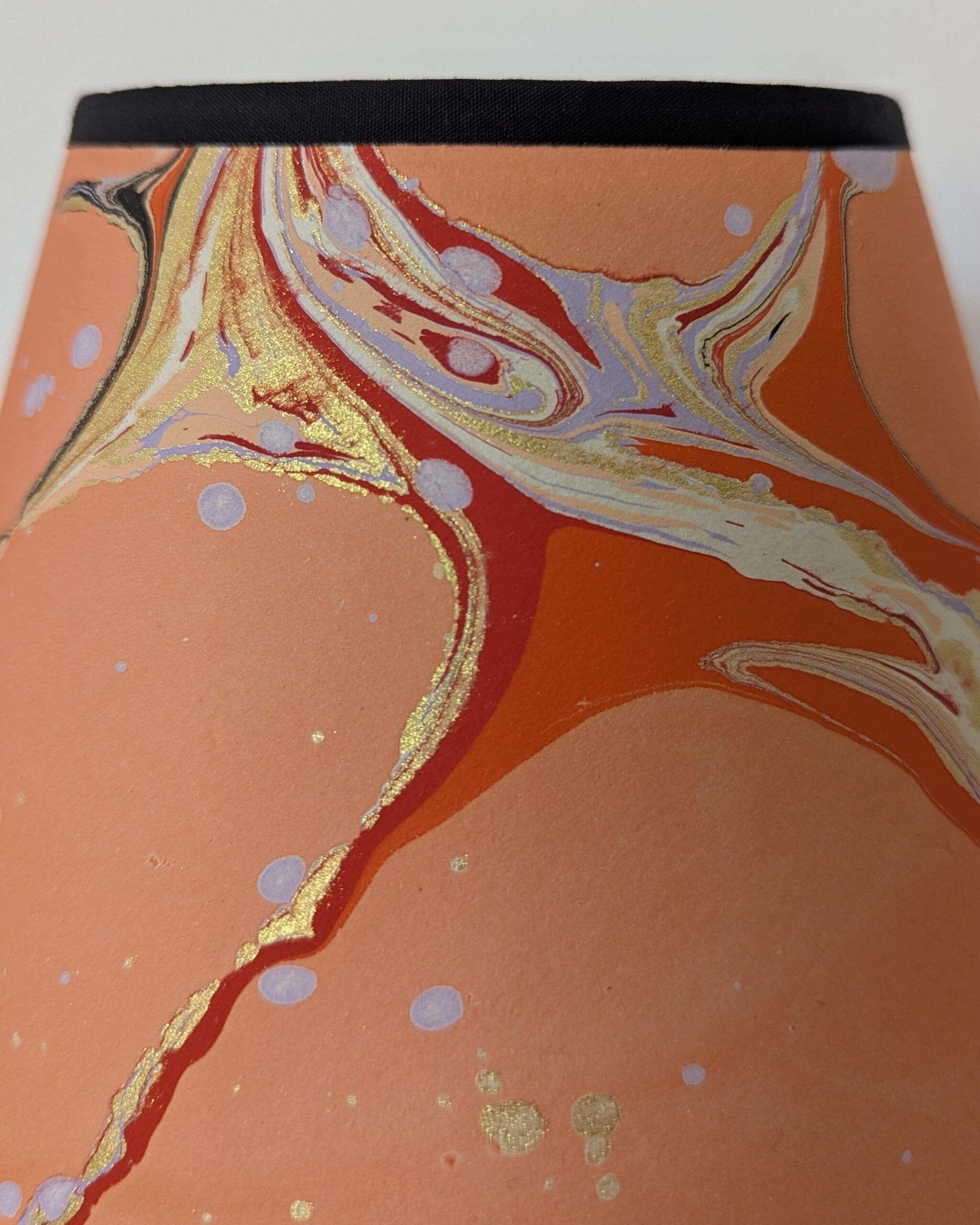peach marbled lampshade close up detail