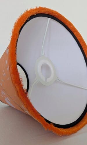 Peach marbled lampshade underside view