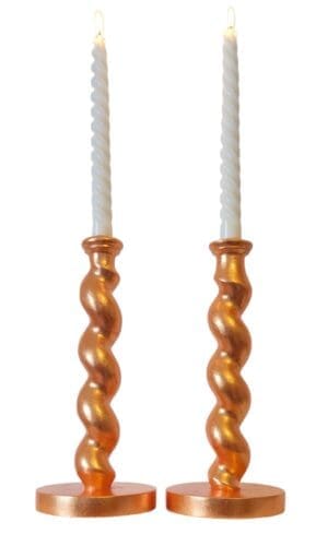 gilded peach candlesticks cutout