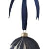 Navy and gold marbled Christmas bauble with navy ribbon