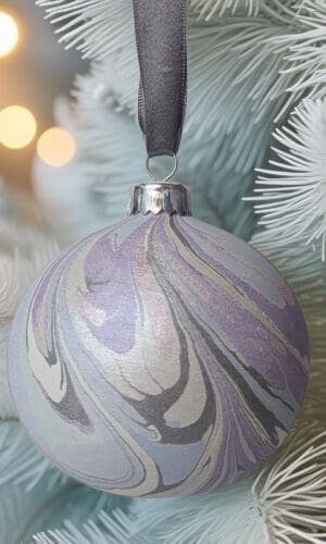 pearlescent marbled christmas bauble