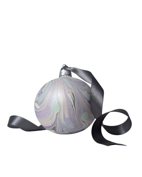 Luxury Marbled Christmas Bauble | Winter Pearl - Image 8