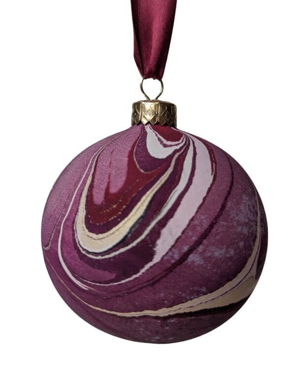 Luxury Marbled Christmas Bauble | Cherry Red - Image 11