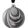 luxury marbled christmas baubles in grey, black, pearlescent white and silver