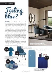 magazine article about blue interiors