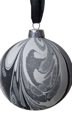 Marbled bauble in monochrome colours