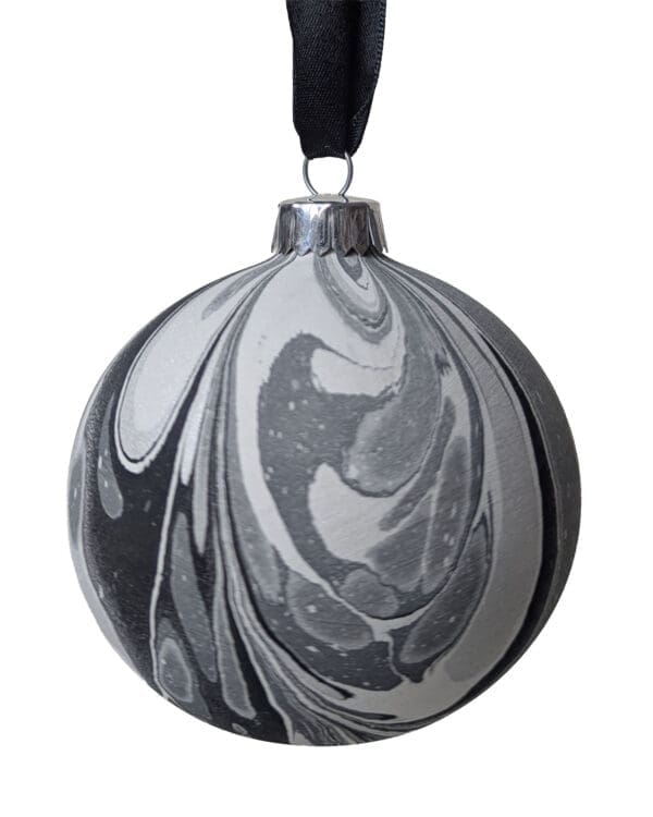 Marbled bauble in monochrome colours
