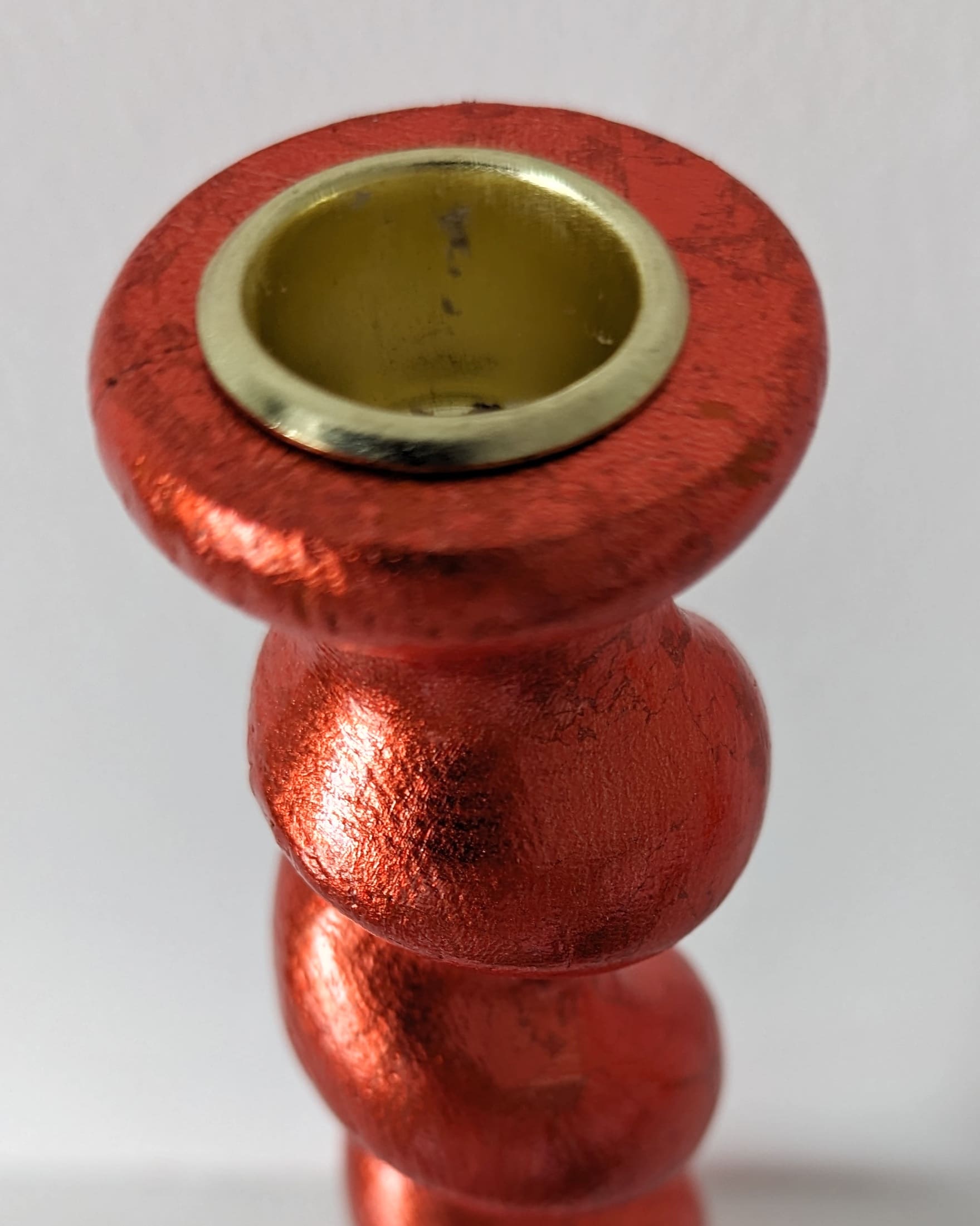 Orange barleytwist candlesticks top detail