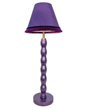 purple gilded bobbin style hand made cordless lamp